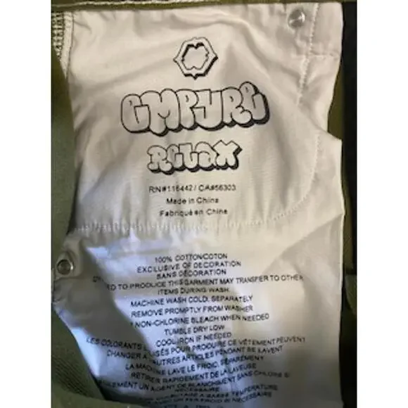 Campuru Olive Green Cargo Pants with Patch Detail - Picture 6 of 9